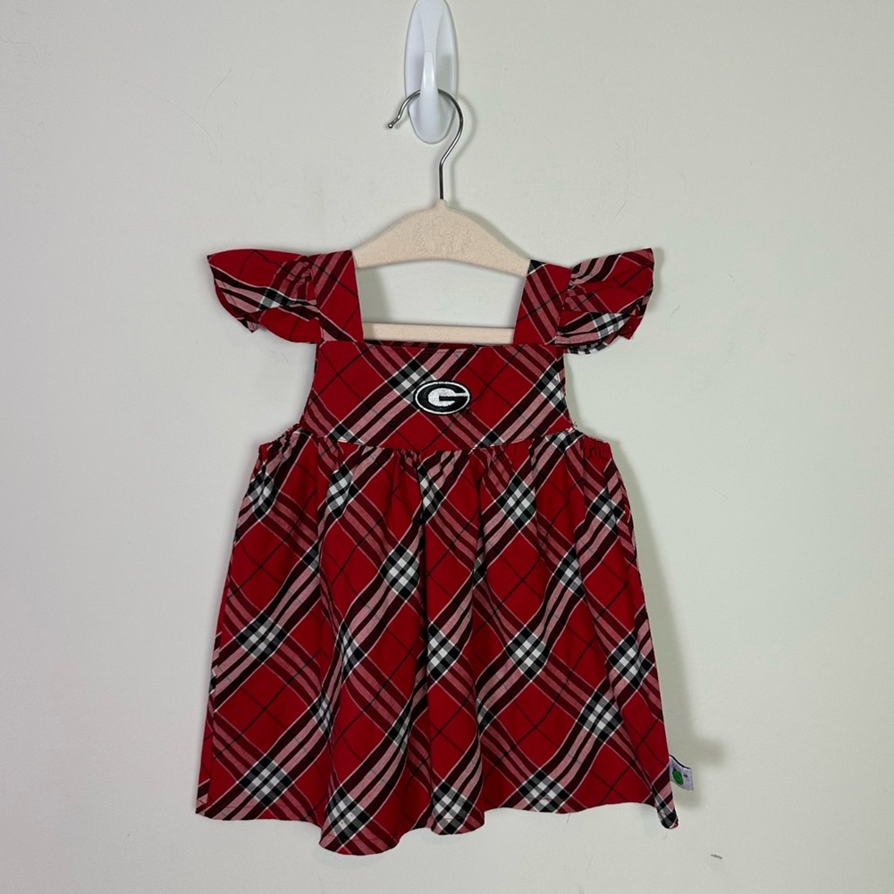 University of Georgia Sara Lynn Togs Baby Girl Plaid Dress Size 12 Months